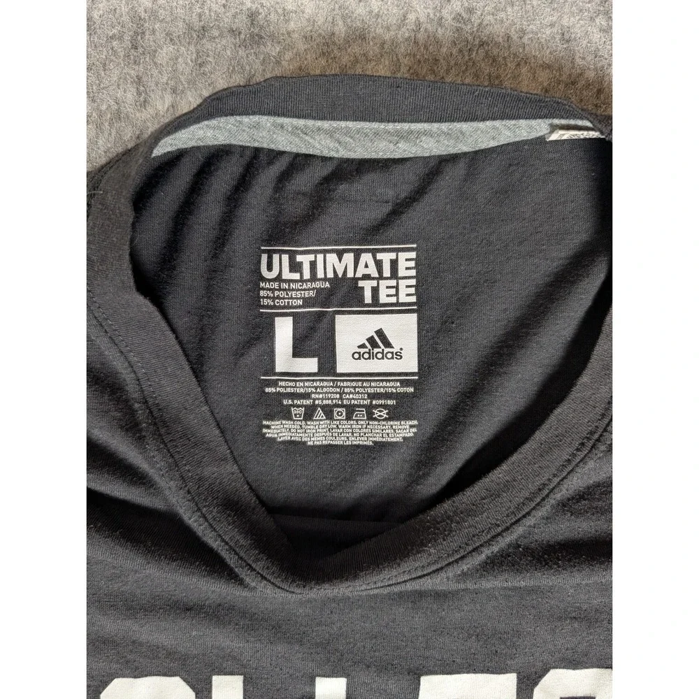 Adidas Ultimate Tee‎ Mens Black College Graphic Climalite Performance Shirt L